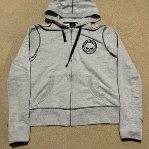 Harley-Davidson Light Gray Hoodie with Black Accents